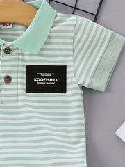 2pc Little Boy Cotton Polo Shirt & Shorts Set