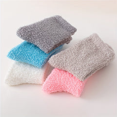 5 Pairs Soft Fuzzy Mid Tube Socks Women's Stockings