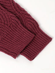 Solid Jacquard High Neck Jumper