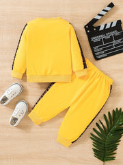 2pcs Boys Casual Long Sleeve Sweatshirt & Trousers Set Kids Clothing