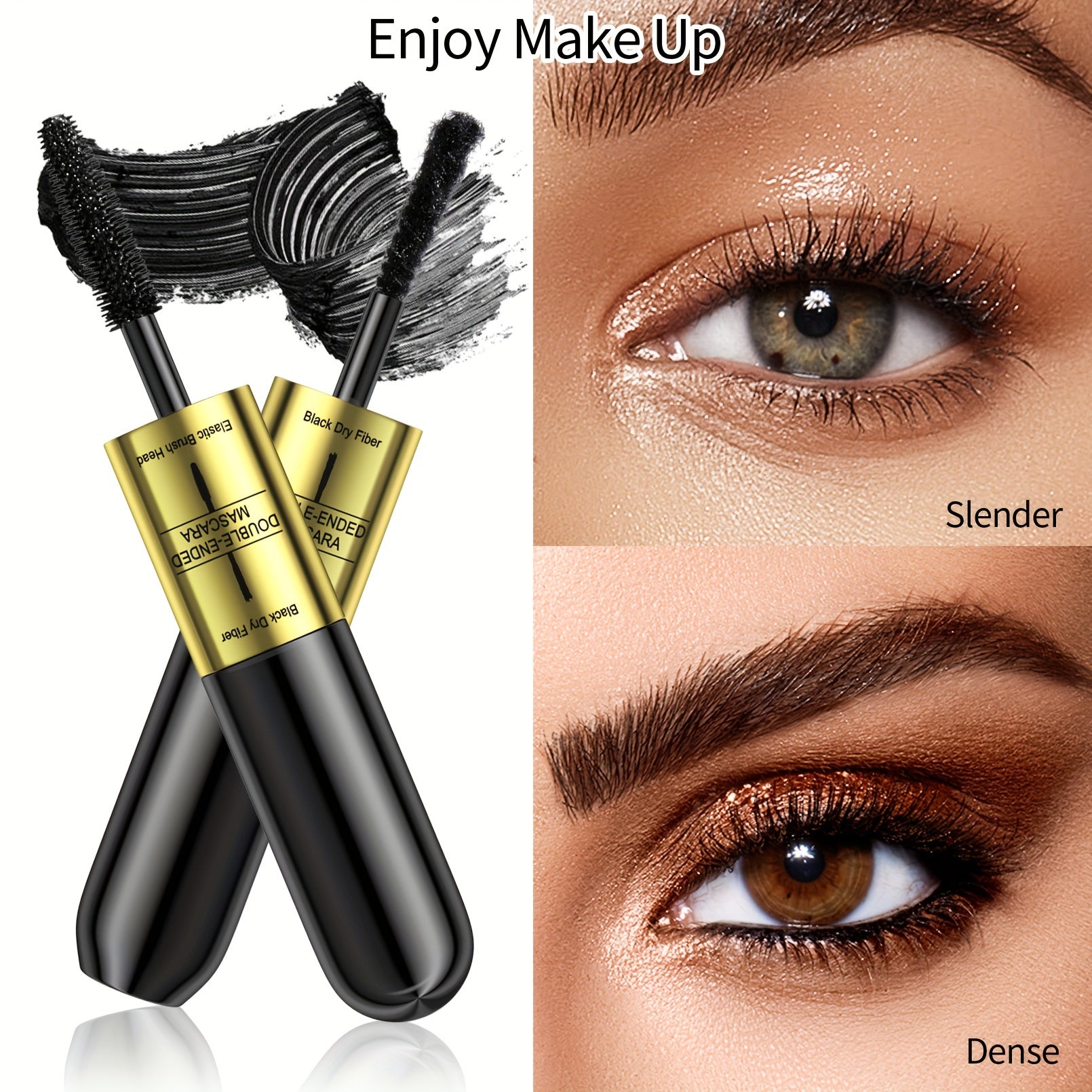 Double Headed 2-in-1 Fiber Mascara Waterproof Long Lasting