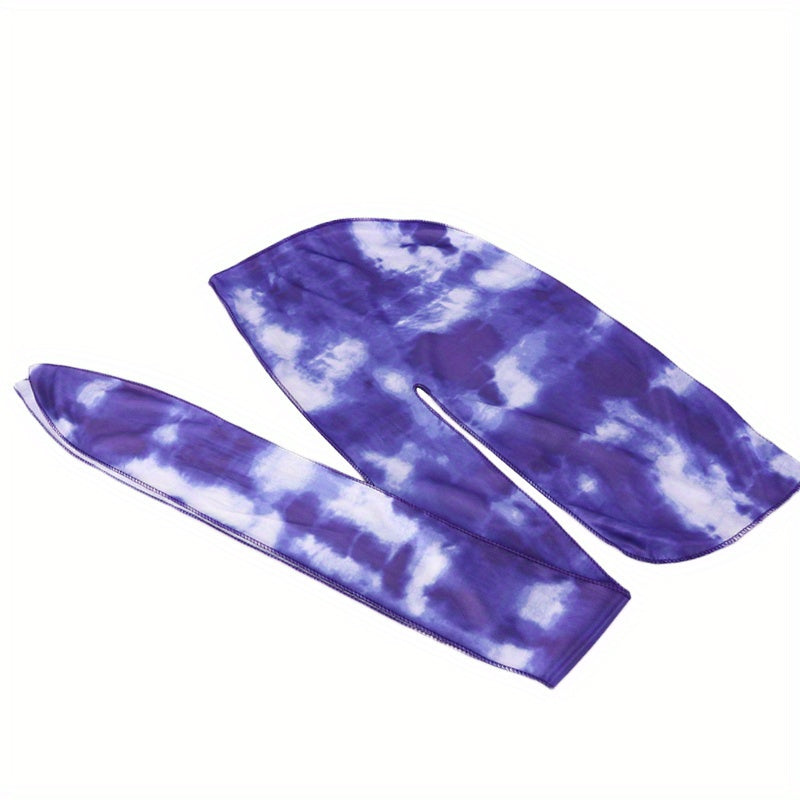 Tie Dyed Thick Silky Durag Floral Print Wave Cap