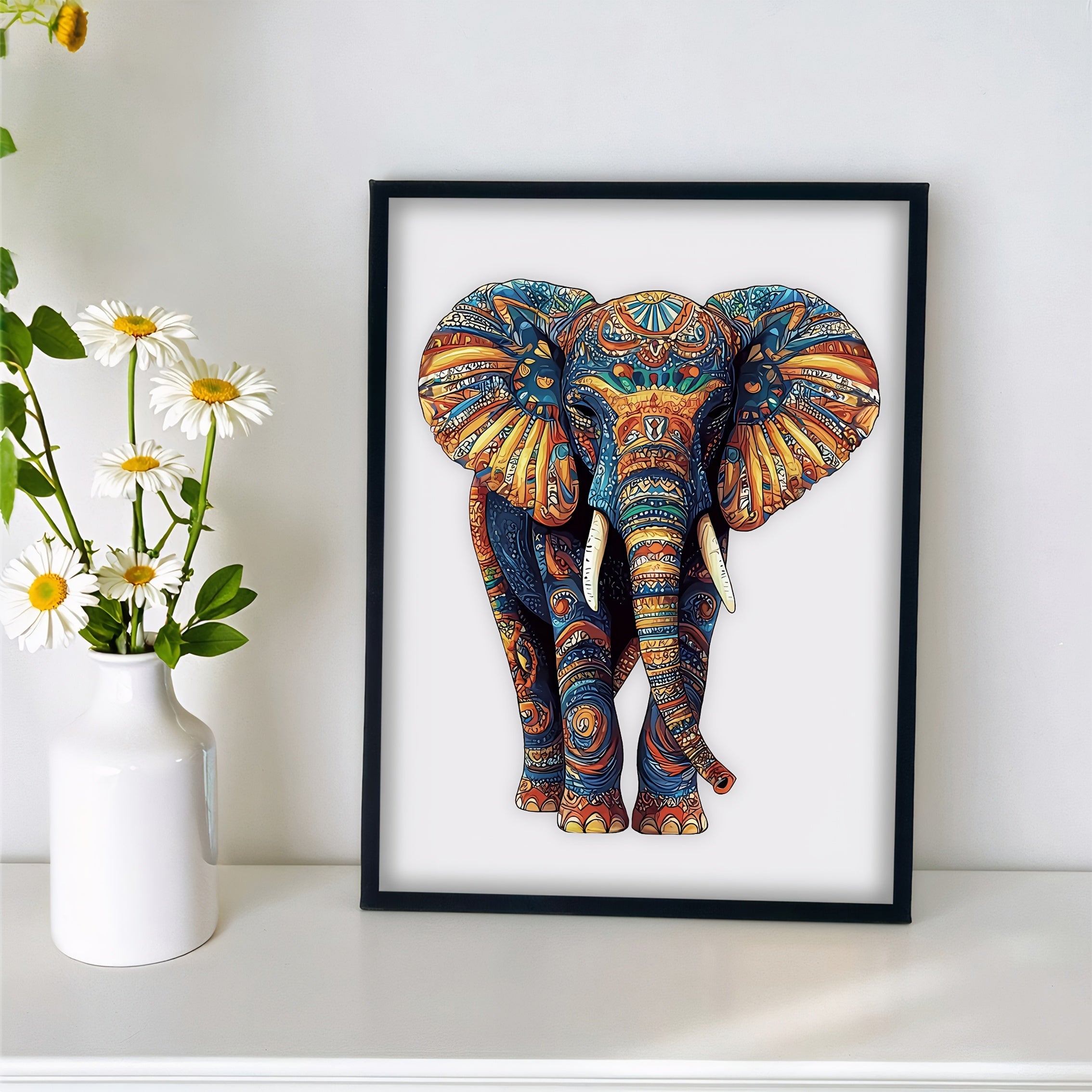 Colorful Elephant Wooden Puzzle Boxed Unique Relax Gift