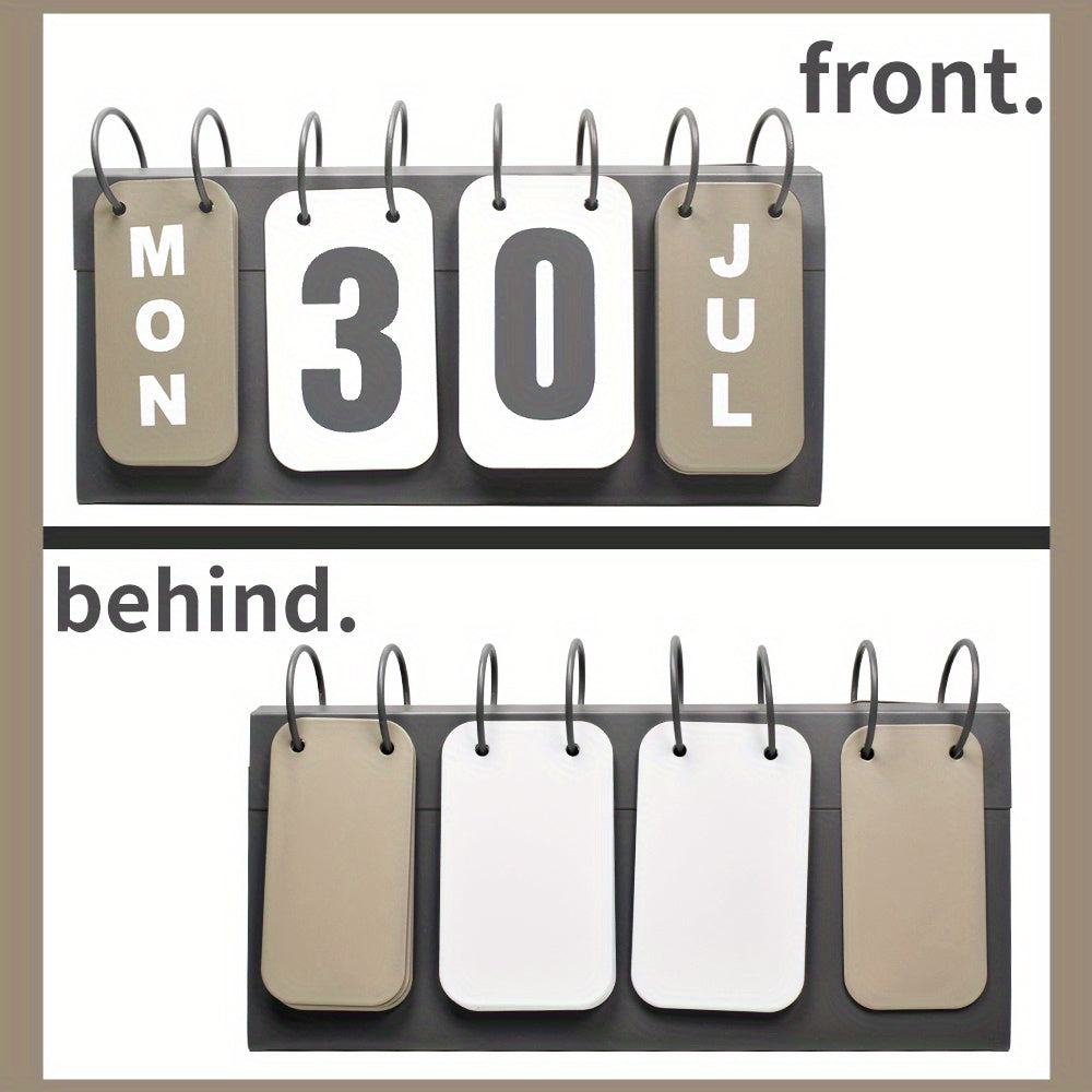 Metal Desk Calendar Standing Flip Desktop Perpetual Flip Calendar
