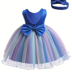 Gala Backless Mesh Dress Baby Princess Formal Gown