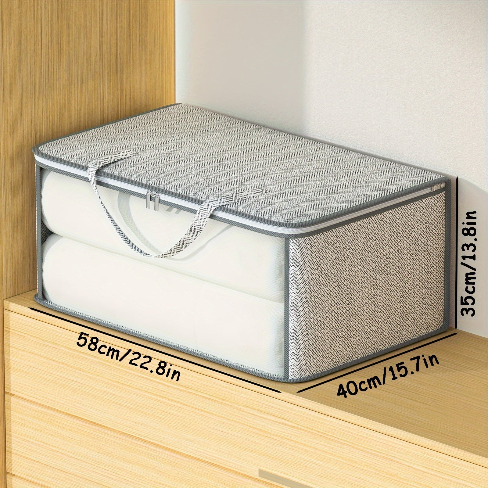 Large Capacity Storage Bag With Handles Portable Non-woven Clothes Storage Bag