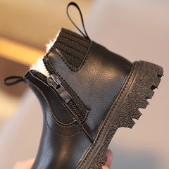 Warm Non Slip Zipper Boots for Baby Girls