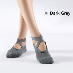 Non Slip Yoga Socks Women's Criss Cross Grip Socks for Barre Pilates Ballet