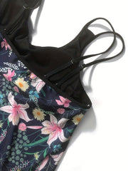 Tropical Print Swimsuit Set
