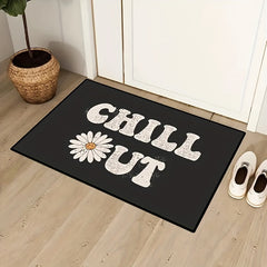 Floral & Letter Kitchen Rug Non-slip Doormat