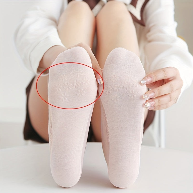 5 Pairs Lace Mesh Ankle Socks Women's Stockings