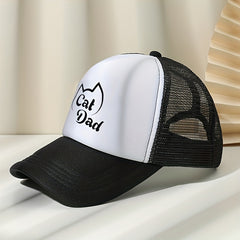 Cat Dad Letter Print Hat Summer Sunshade Baseball Cap Outdoor Sports Hat