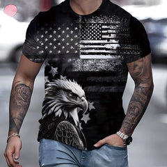 Eagle 3D Print T-shirt Men's Casual Street Style Tee Shirt for Summer