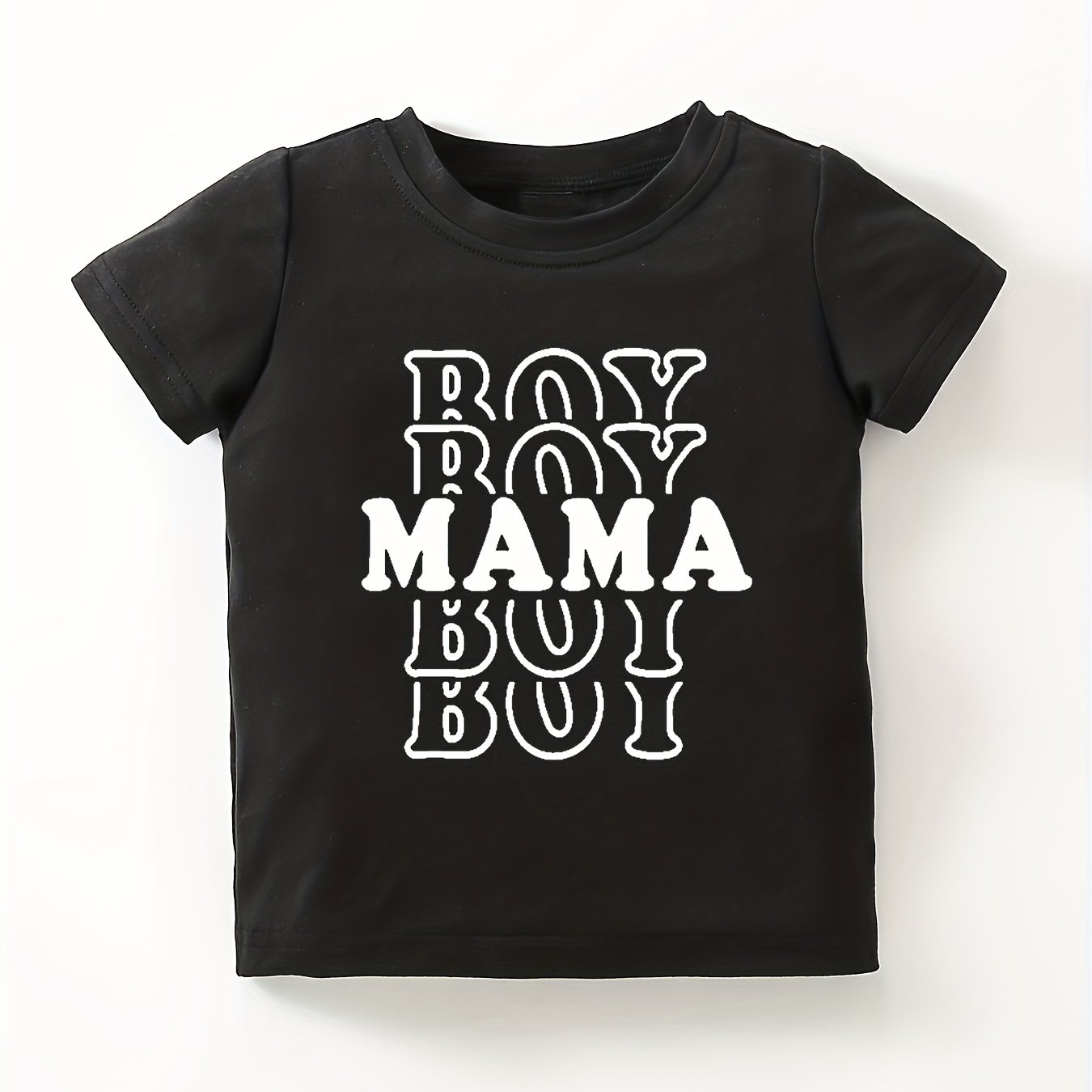 Little Boys Mama Boy Letter Graphic T Shirt Kids Babies Summer Tee
