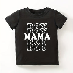 Little Boys Mama Boy Letter Graphic T Shirt Kids Babies Summer Tee