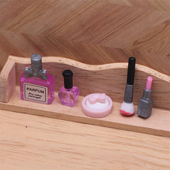 Dollhouse Mini Makeup Set Lipstick Perfume Powder Brushes DIY Mini Home Scenes