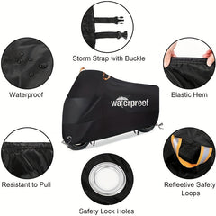 Heavy Duty 210D Waterproof Motorcycle Cover with Safety Cloth Lock Holes