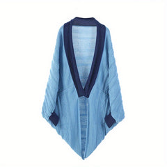 Cashmere Cardigan Large Warm Shawl Wrap Solid Retro Cape With Sleeves