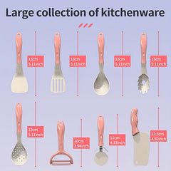 Kitchen Cooking Utensils Set with Food Dolls