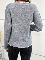 Casual Sweater Women's Plus V Neck Jumper