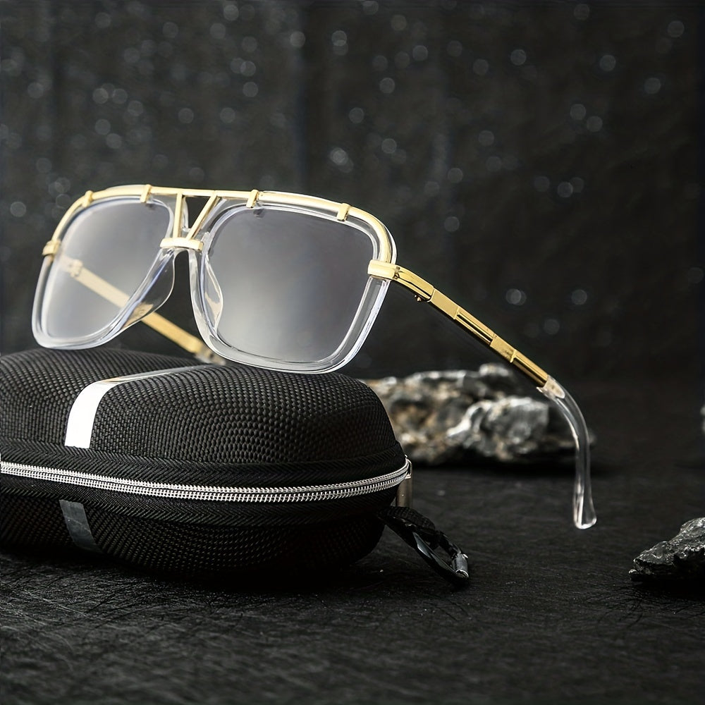 Men's Square Frame Steampunk Sunglasses UV Protection