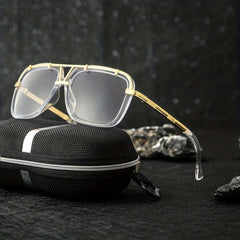 Men's Square Frame Steampunk Sunglasses UV Protection