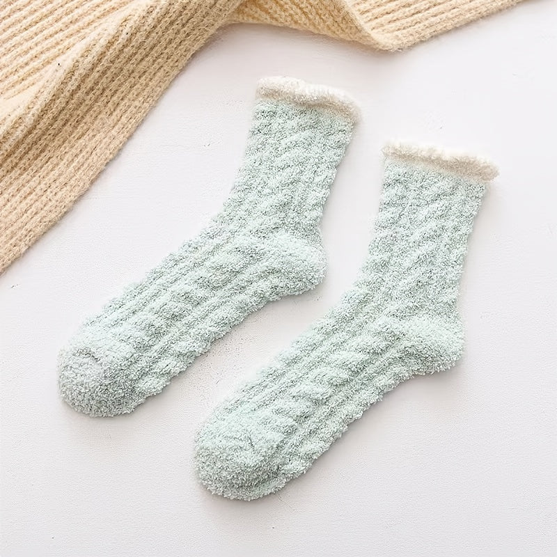 Men's Cozy Fleece Crew Socks for Winter