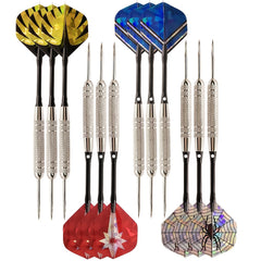 12 Piece Steel Tip Darts Set with Unique Wings & Storage Box