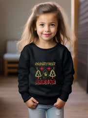 OERYUI Cartoon Christmas Tree & Letter Print Sweatshirt