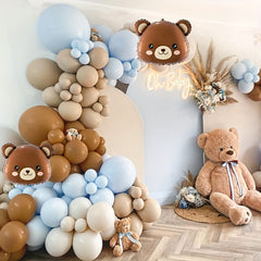5pcs Giant Bear Head Balloons 60 Jungle Safari Forest Animals Bear Foil Balloons