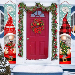 2pcs Santa Claus Door Banner Christmas Decorations Xmas Indoor Outdoor Wall