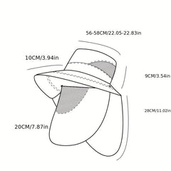 Men's Mesh Bucket Hat w/ Neck & Face Flap for Summer Outdoor Hats