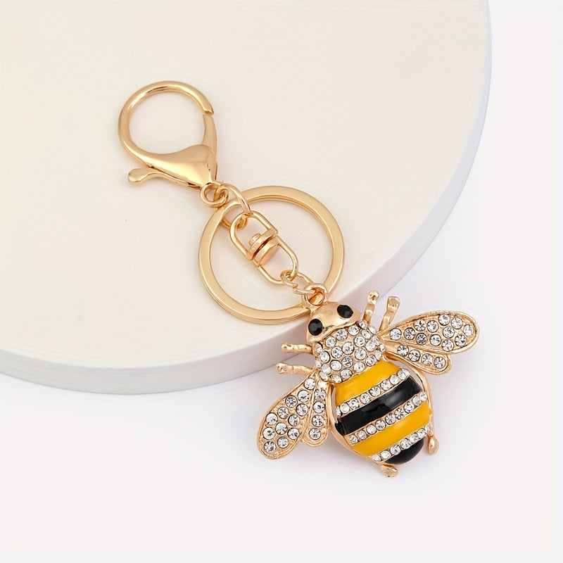 Metal Diamond Bee Keychain Party Decor Christmas