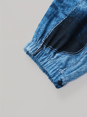 Women's Plus Denim Print Hoodie & Joggers Set