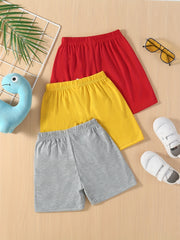 3pcs Dinosaur Print Boys Comfortable Shorts For Summer