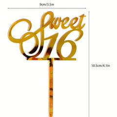 Sweet 16 Cake Insert Birthday Cake Decoration
