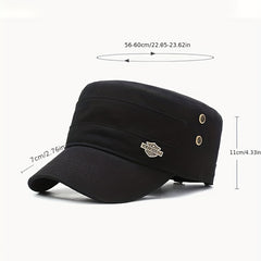 Iron Label Flat Top Hat Shield Label Hat