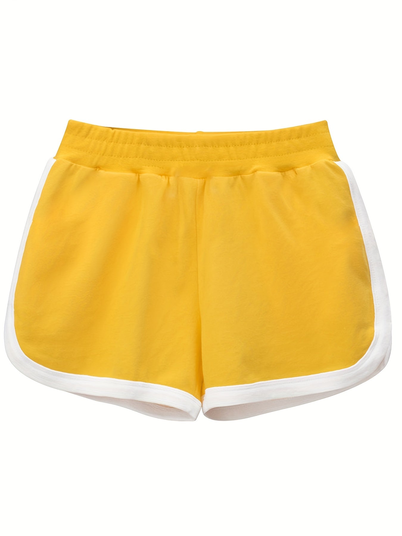 Girls' Contrast Binding Elastic Waist Casual Shorts