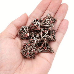 7pcs Metal Dice Set Vintage Floral Polyhedral - Collectible & Gift Idea