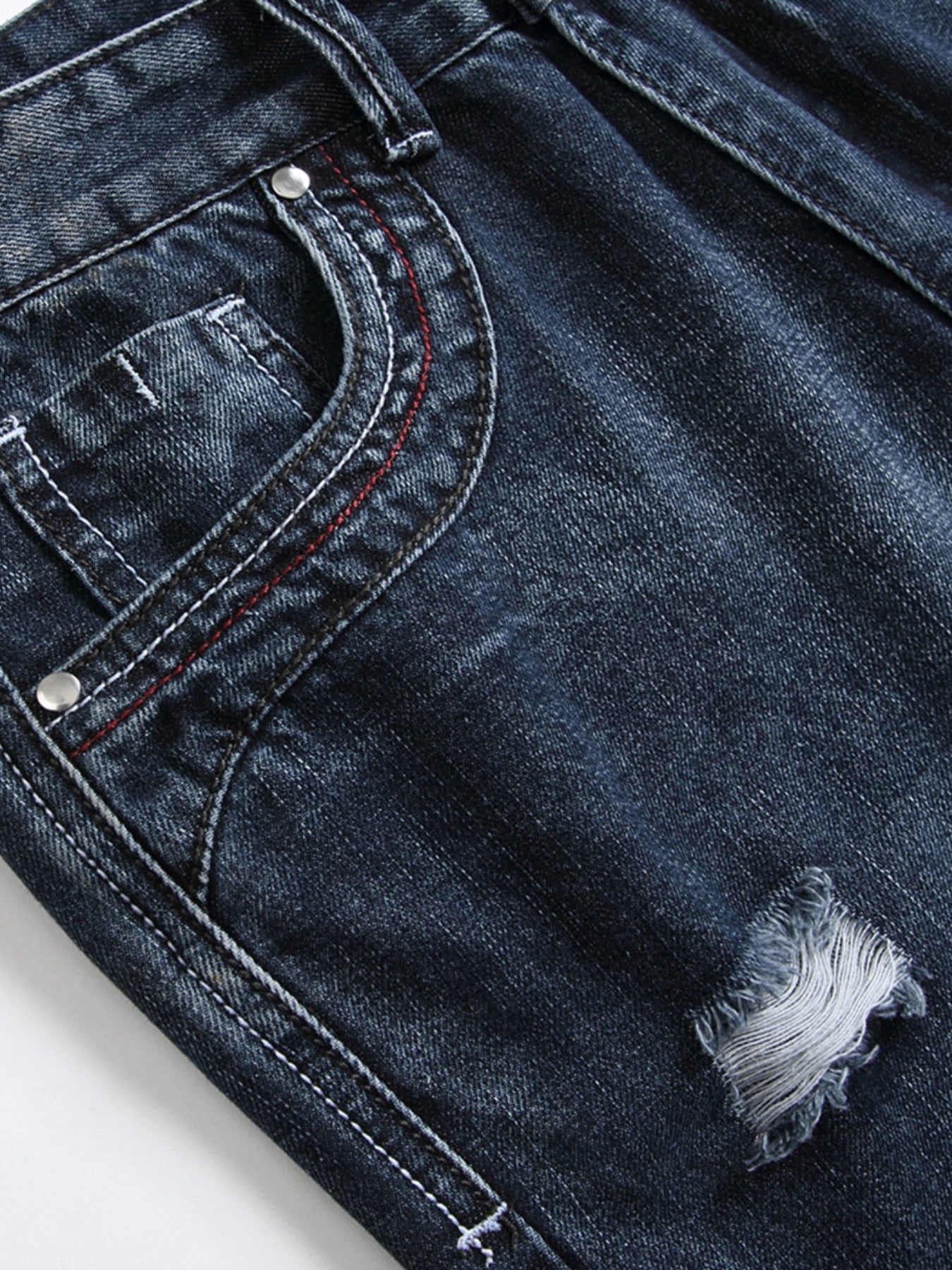 Men's Vintage Washed Slim Straight Denim Pants