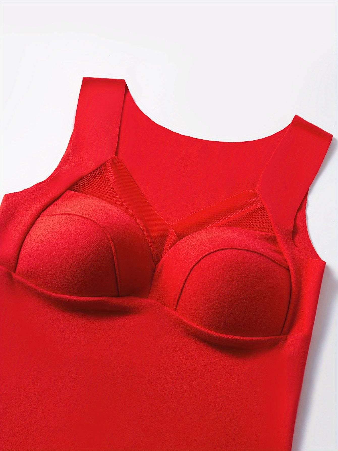 3pcs Mesh Thermal V-Neck Sleeveless Top Women's Lingerie