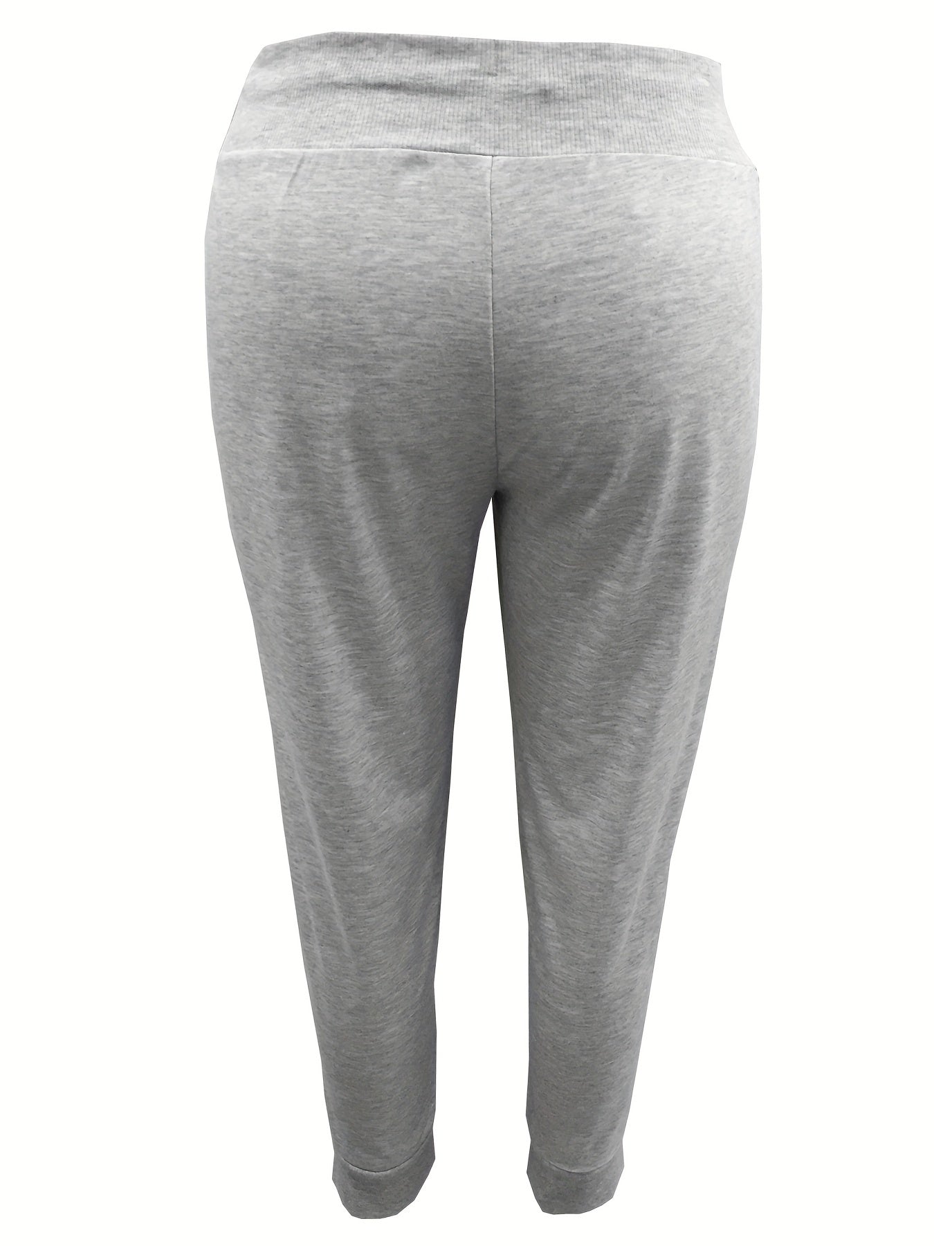 Solid Tie Front High Waisted Fitness Joggers