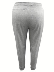 Solid Tie Front High Waisted Fitness Joggers