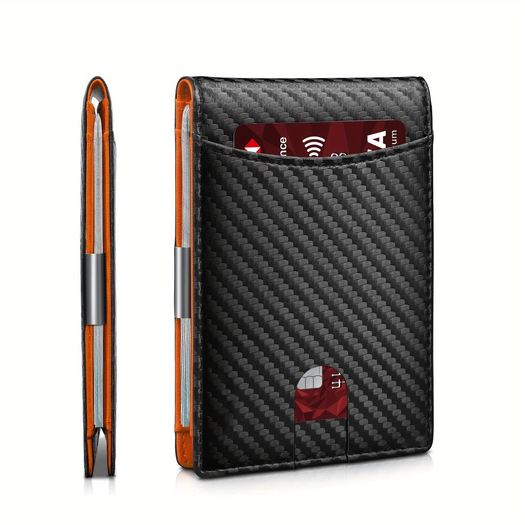 RFID Men's Carbon Fiber Wallet Anti Theft Shielding
