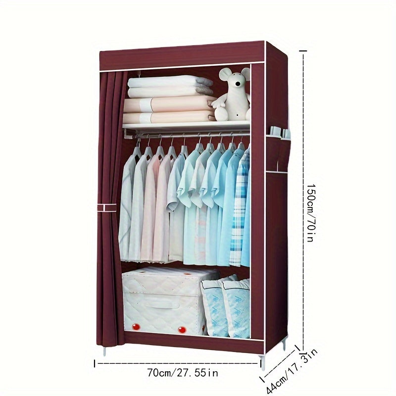 2 Tier Standing Wardrobe Rack Shoe Rack Height 57.5in Self Assembly
