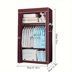 2 Tier Standing Wardrobe Rack Shoe Rack Height 57.5in Self Assembly