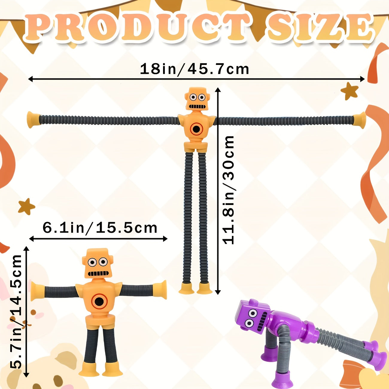 Suction Cup Robot w/ Retractable Tubes Fidget Toy