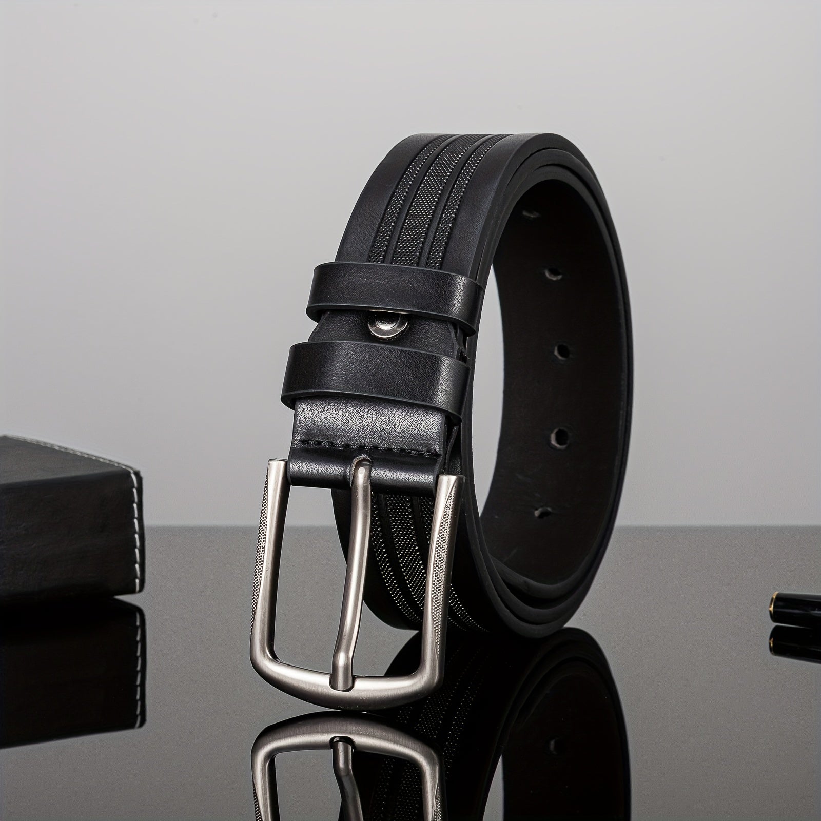 Embossed PU Men's Belt Casual Leather Belt