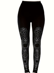 Gothic Leggings Women's Plus Graphic Print Slim Fit Leggings