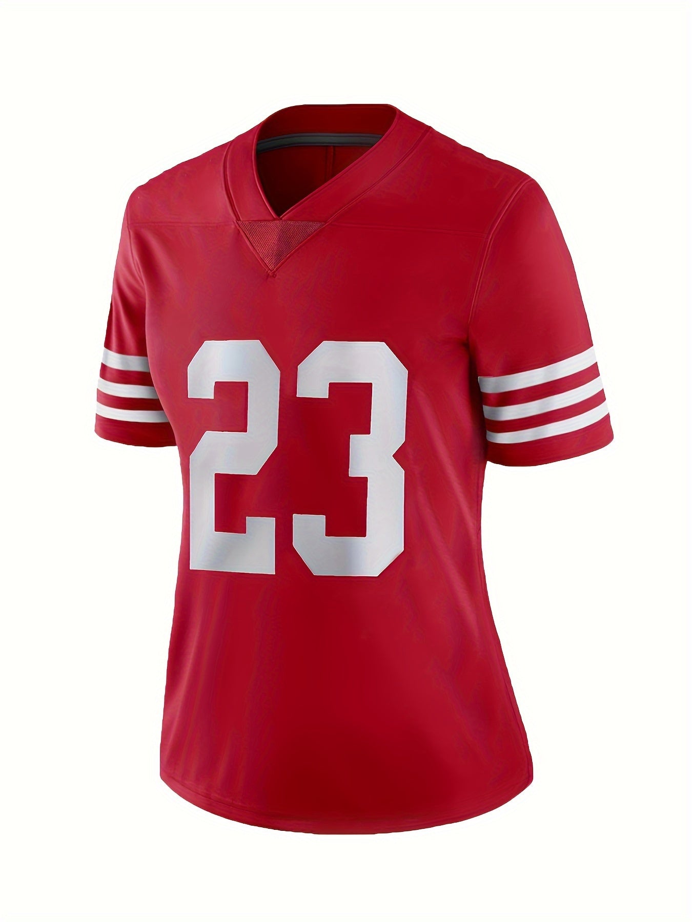 Women's No. 23 American Football Jersey Embroidered V-Neck Short Sleeve T-Shirt
